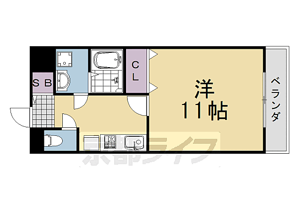 第6田原ハイム 205｜京都府京都市西京区大枝沓掛町(賃貸マンション1K・2階・36.00㎡)の写真 その2