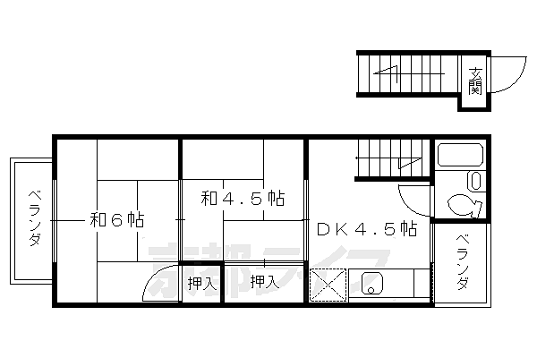 千代原ハイツ 205｜京都府京都市西京区桂千代原町(賃貸マンション2DK・2階・33.00㎡)の写真 その2