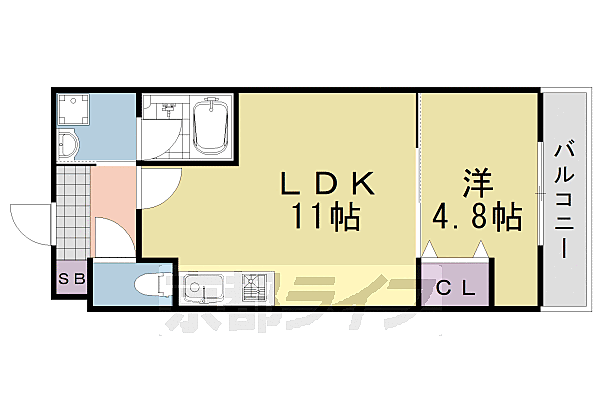 カーサ・フェリーチェ桂 406｜京都府京都市西京区桂上野東町(賃貸マンション1LDK・4階・36.00㎡)の写真 その2