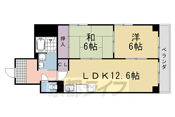 サントル西京 402｜京都府京都市西京区山田四ノ坪町(賃貸マンション2LDK・4階・57.08㎡)の写真 その2