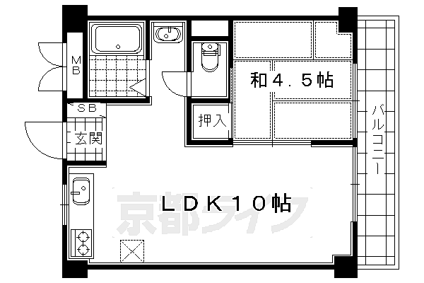 京都府京都市伏見区深草一ノ坪町(賃貸マンション1LDK・3階・33.20㎡)の写真 その2