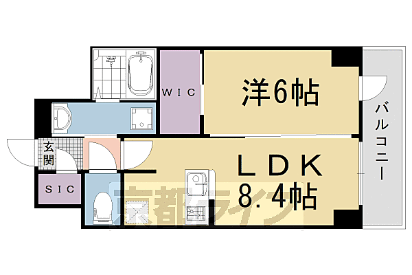 京都府京都市南区吉祥院西ノ庄東屋敷町(賃貸マンション1LDK・7階・36.80㎡)の写真 その2