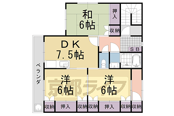 今井ビル ｜京都府京都市西京区山田大吉見町(賃貸マンション3DK・3階・67.69㎡)の写真 その2