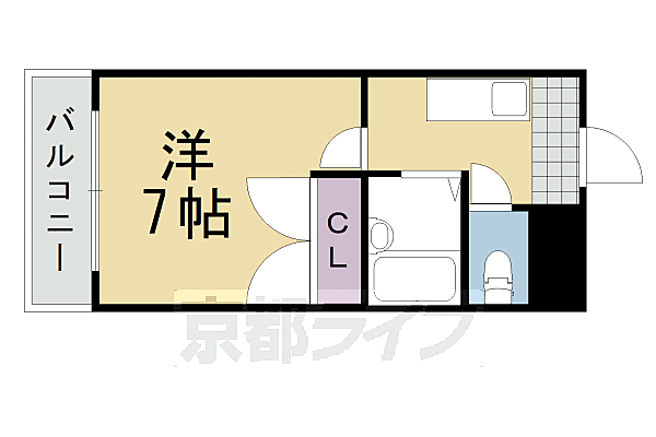 第7レジデンス春田 716｜京都府京都市西京区大枝沓掛町(賃貸マンション1K・1階・21.80㎡)の写真 その2