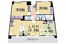 近鉄京都線 向島駅 徒歩3分の賃貸マンション 3階3LDKの間取り