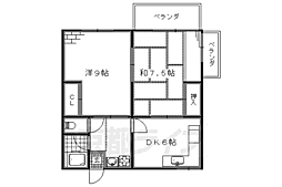 京阪本線 伏見桃山駅 徒歩8分の賃貸アパート 2階2DKの間取り