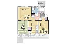 円明寺ヶ丘団地Ｂ棟 1階2LDKの間取り