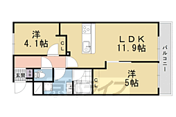 京都地下鉄東西線 醍醐駅 徒歩3分の賃貸アパート 1階2LDKの間取り