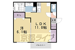ルーチェ嵯峨 1LDKの間取図画像