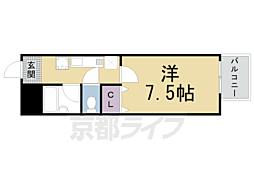 グリーンコートランザン 1Kの間取図画像