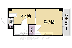 ラビットハイツ 1Kの間取図画像
