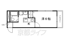 クラシカル志音 1Kの間取図画像
