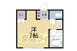 東山学生ハイツ ワンルームの間取図画像