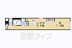 京都市東山区山崎町マンション 1LDKの間取図画像