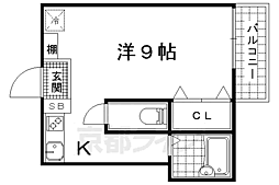 京都植村荘 ワンルームの間取図画像