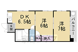 長谷川マンション 2DKの間取図画像