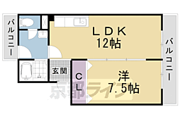 ハイツクローバー 1LDKの間取図画像