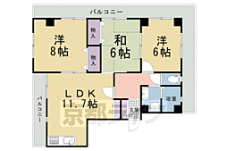 Progress北野 3LDKの間取図画像