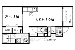 サニーフラット2 1LDKの間取図画像