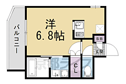 Appartamento毘沙門御所東 ワンルームの間取図画像
