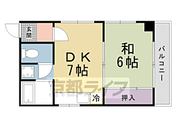 シャトル出水 1DKの間取図画像
