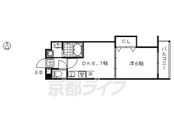 ネストル 1DKの間取図画像