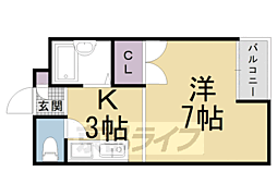 グランドールトキ 1Kの間取図画像