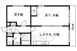 元土御門 2DKの間取図画像