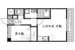 レジデンス宗園 1LDKの間取図画像