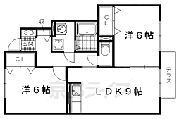 レイクアヴェニュー 2DKの間取図画像