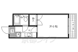 グレース紫竹 1Kの間取図画像