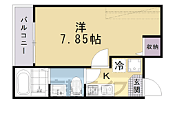 グラン堀川今出川 1Kの間取図画像