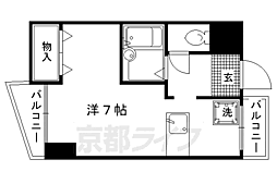 ペルルアール衣笠 1Kの間取図画像