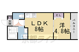 A-mon西院MANJUJI 1LDKの間取図画像