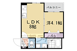 LIX京都桂川 1LDKの間取図画像