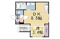 Hubi Core 西京極 1LDKの間取図画像