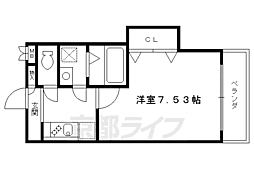 CotoGlance紫明通 1Kの間取図画像
