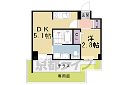 エンゼルプラザ京都太秦 1DKの間取図画像