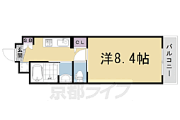 ラグランデ京都太秦 1Kの間取図画像