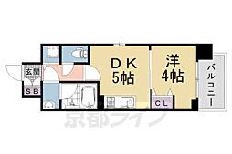 ベラジオ雅び京都七条ウエストII 1DKの間取図画像