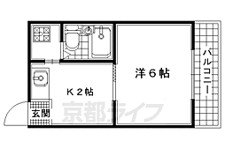 スカイドーム寺田 1Kの間取図画像