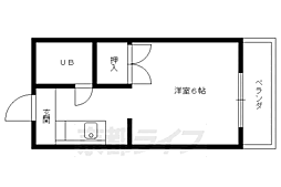 エスポアール小西 1Kの間取図画像