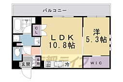 THE RESIDENCE御車道 1LDKの間取図画像