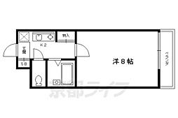 コアロード鷹ケ峰 1Kの間取図画像