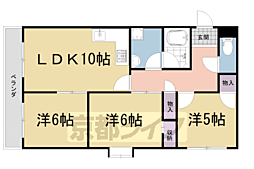 第39長栄リビエール宇治 3LDKの間取図画像