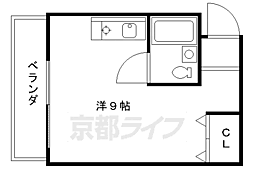 ワイメア松原 ワンルームの間取図画像