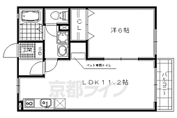 クレール北野C 1LDKの間取図画像