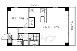 エスペランザ御所西 1LDKの間取図画像