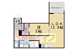 ForestMaison京都北山 WEST 1LDKの間取図画像