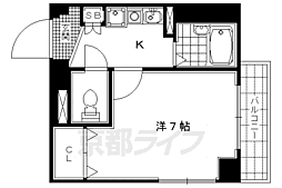 デトム・ワン千本智恵光院 1Kの間取図画像